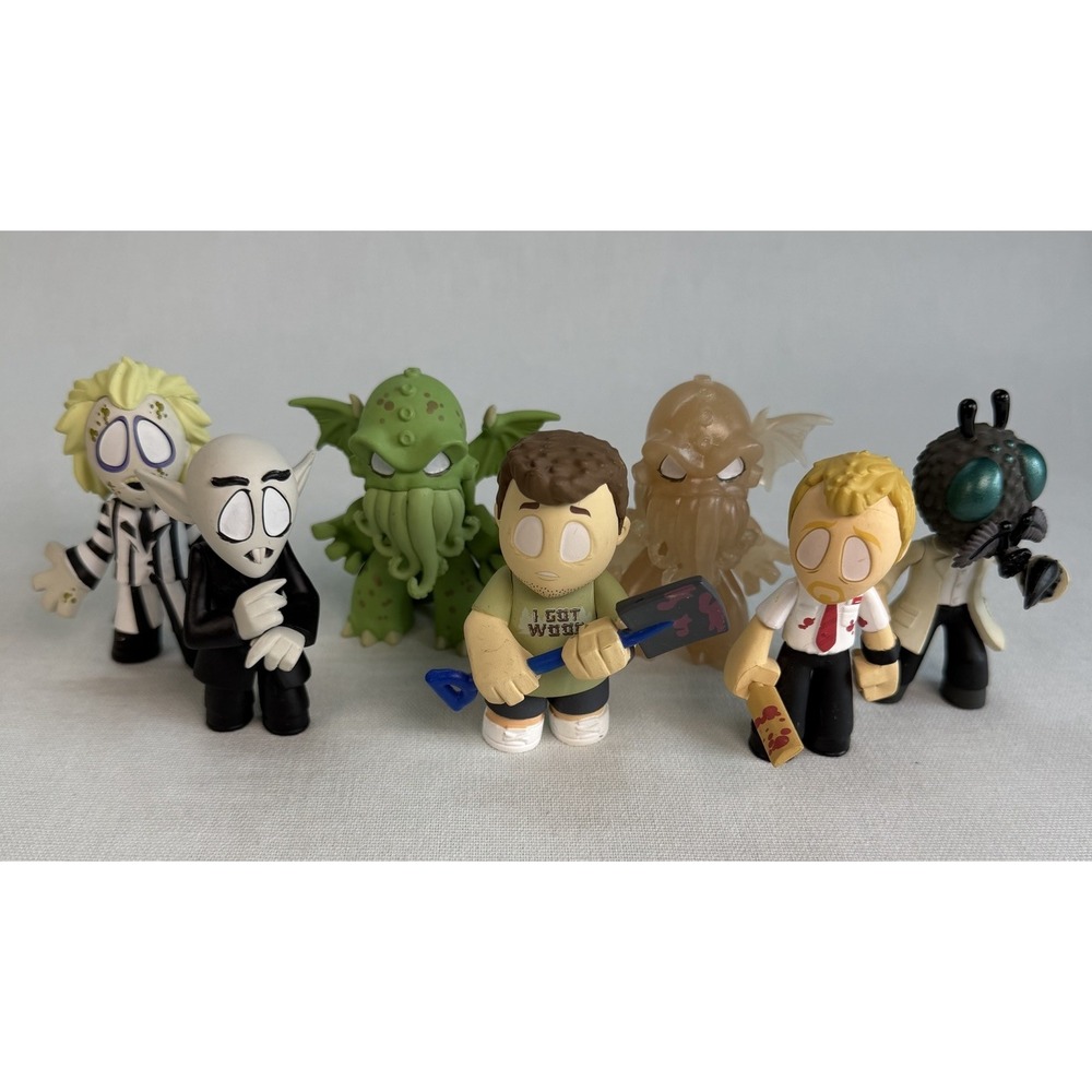 Funko Mystery Minis Horror Lot Of 7 Cthulhu Nosferatu Beetlejuice Shaun‎ Ed Fly - Picture 2 of 16